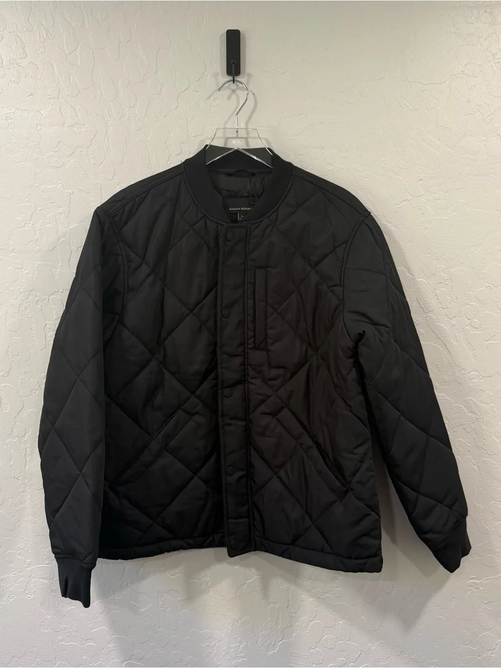 Banana Republic Black Quilted Bomber Jacket Size M